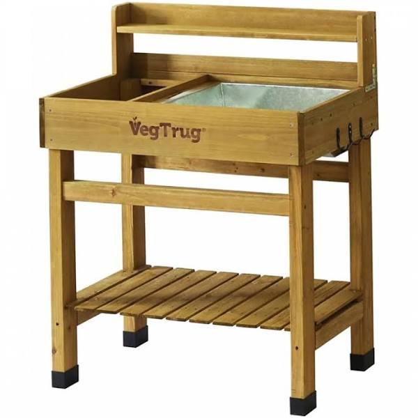 VegTrug Deluxe Wooden Raised Potting Bench - Natural