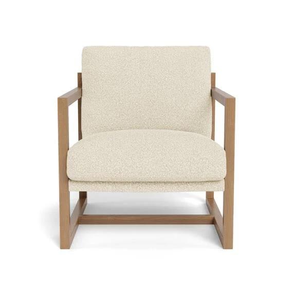 Cubist Fabric Occasional Armchair Ivory by Freedom