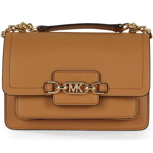 MK Heather Extra-Small Leather Crossbody Bag - Brown - Michael Kors