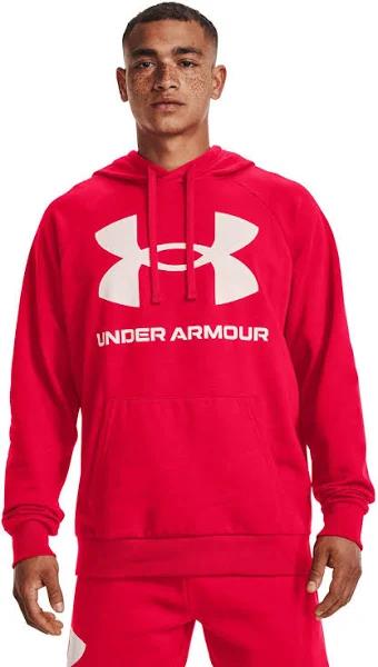 Under Armour Mens Rival Fleece Big Logo Hoodie Red S