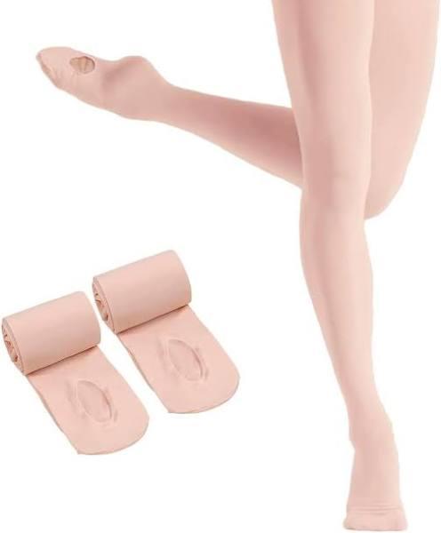 Heth Ballet Tights For Girls - Ultra Soft Dance Tights Convertible Tight, Ballet Pink (More Peach)