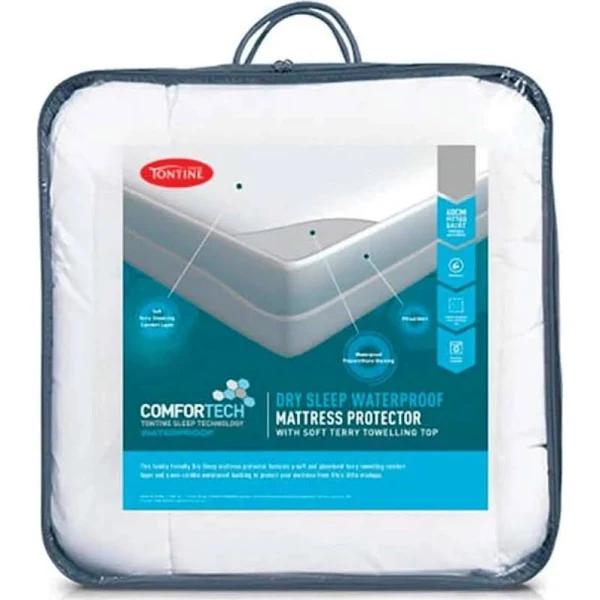 Tontine Comfortech Dry Sleep Waterproof Fitted Mattress Protector King Single