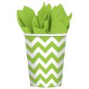 Chevron Kiwi Green Paper Cups 8 Pack