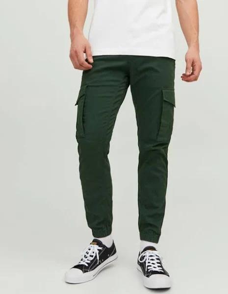 Jack & Jones Intelligence Cuffed Cargo Pant in Green