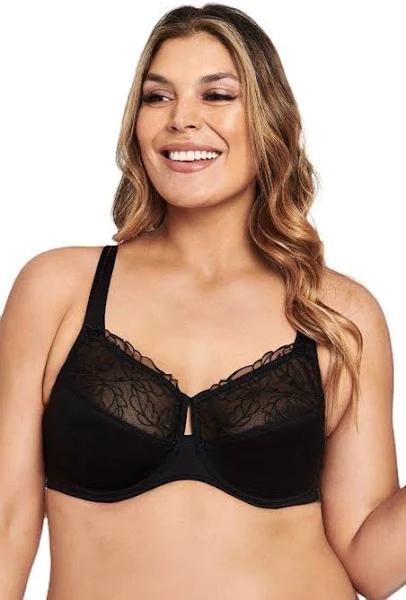 Berlei Luminous Embroidered Minimiser Bra - Black