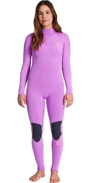 Billabong 32 Synergy Abjw100132 Long Sleeve Back Zip Neoprene Suit Purple 4