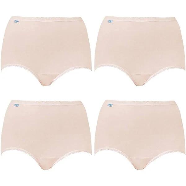 4x Sloggi Originals Maxi Briefs Womens Ladies Underwear Panties Beige Fresh Powder Bulk Undies 10054778 12