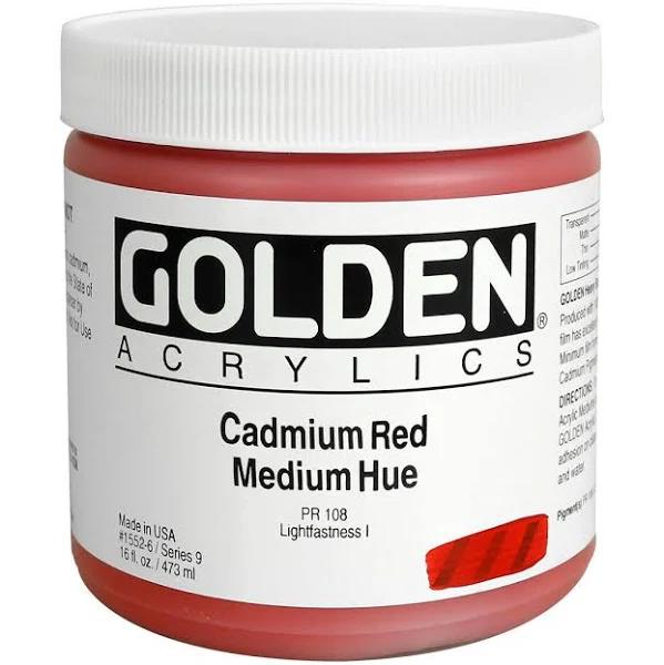 Golden : Heavy Body Acrylic Paint : 473ml : Cad Red Medium Hue