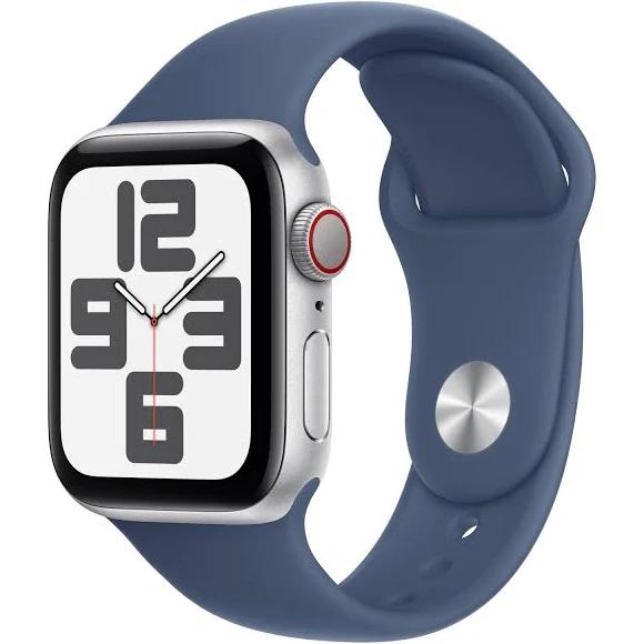 Apple Watch SE GPS 40mm Silver Aluminium Case with Denim Sport Band - M/L