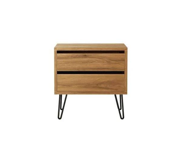 Luxo Furniture Amari 2 Drawer Bedside Table - Natural