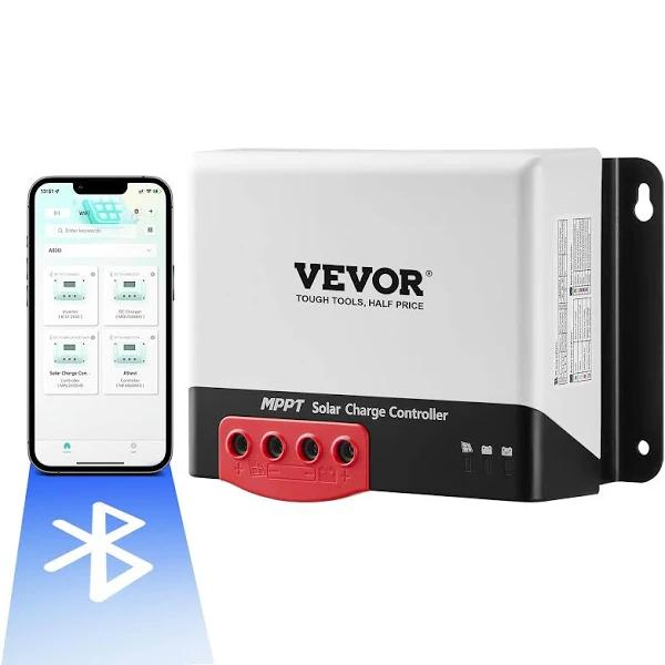 VEVOR 50A MPPT Solar Charge Controller Auto DC Input Solar Panel Regulator Charger with Bluetooth Module 98% Charging Efficiency For Sealed(AGM) Gel