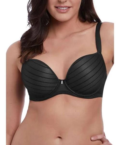 Freya Cameo Underwire Deco Molded Plunge Bra, Black