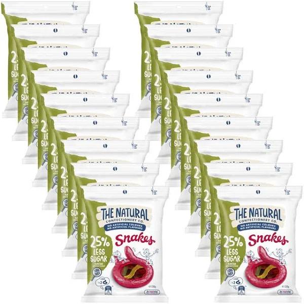 16pc The Natural Confectionery Co. Snakes Reduced Sugar 230g Gummy Lollies - AfterPay & zipPay Available