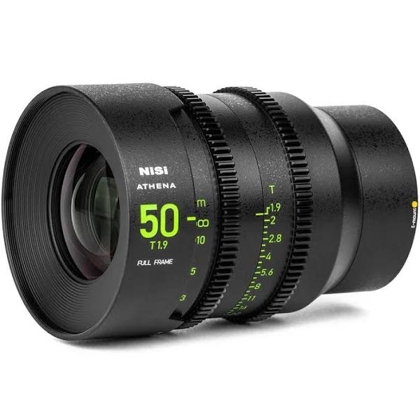 NiSi Athena Prime 50mm T1.9 Full-Frame Lens (E Mount) w/ Full-Frame | T1.9 to 80mm Front Diameter 10 Aperture Blades