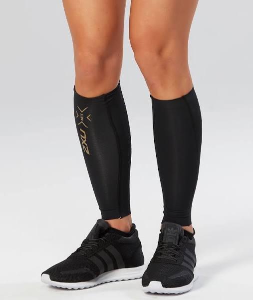 2XU Elite MCS Compression Calf Guards Black/Gold L