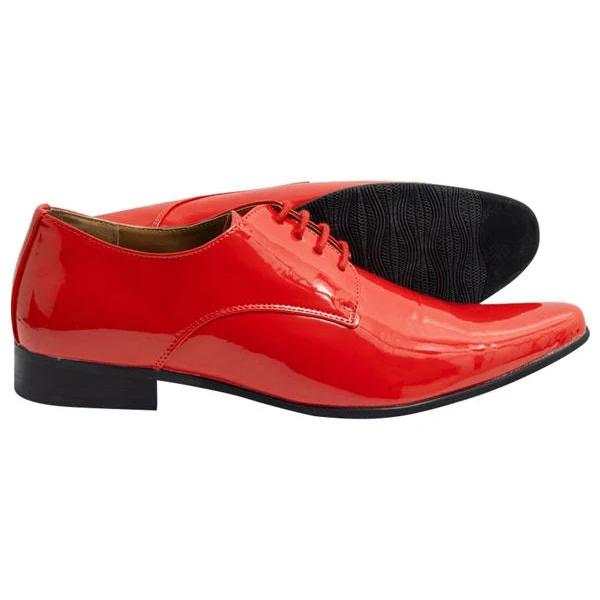 Dobell Mens Red Dress Shoes Patent Contemporary Style Laced 10