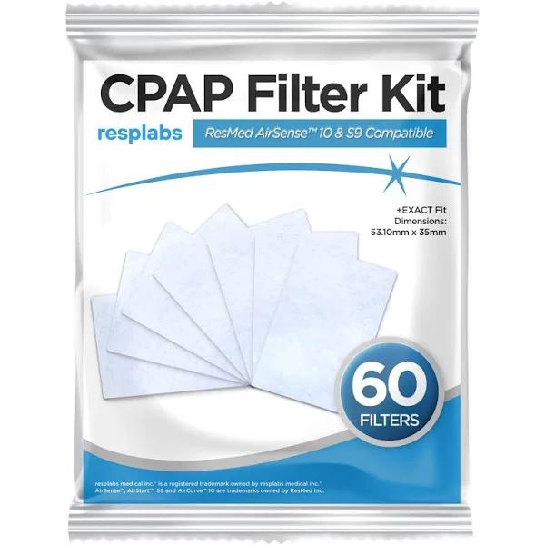 resplabs Cpap Filters - Compatible With The ResMed AirSense Machine (ResMed AirSense 10-60 Pack)