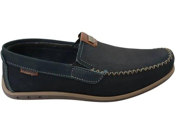 Pegada Oscar Mens Comfortable Leather Loafers Shoes Made in Brazil Navy 11 AUS or 45 EUR