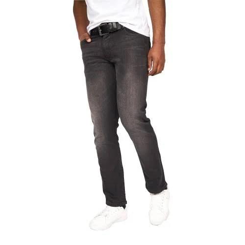 Crosshatch Mens Cadman Straight Jeans Solid Black 30s Cotton Polyester Mens Jeans