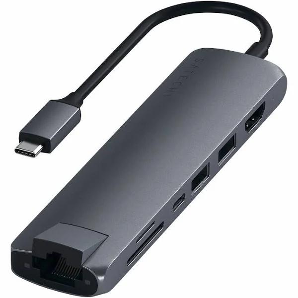 Satechi USB-C Slim Multiport with Ethernet Adapter (Space Grey)