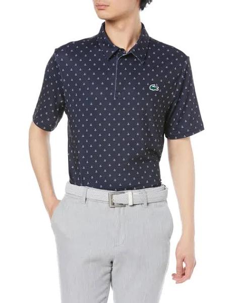 Lacoste Anti-UV Printed Golf Polo Blue Size S