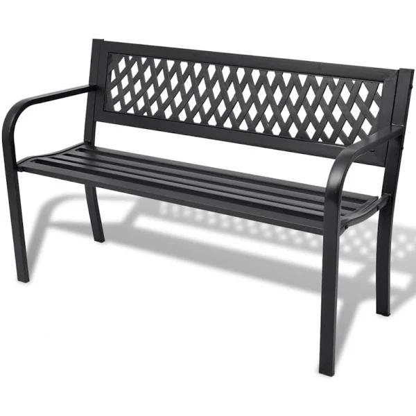 Garden Bench 118 cm Steel - Black