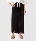 Piping Hot Split Leg Beach Pants | Black | Size 14