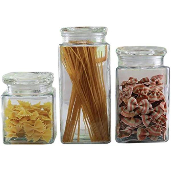 Benzer - Glass Storage Basix 3pc Canister Set