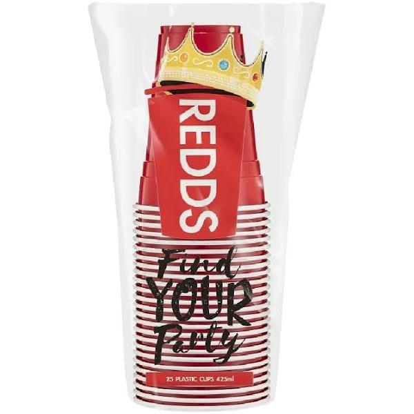 Redds Beer Cups 25 Pack 425ml - Red