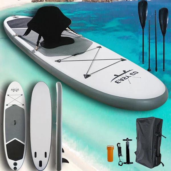 Easy Go Grey Inflatable Stand Up Paddle Board Sup Surfboard 126" Kayak