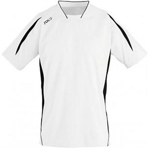 SOLS Mens Maracana 2 Short Sleeve Football T-Shirt White/Black XXL Polyester Mens Football T-Shirt