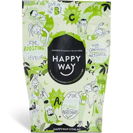 Happy Way BCAA Powder - 300g Green Apple