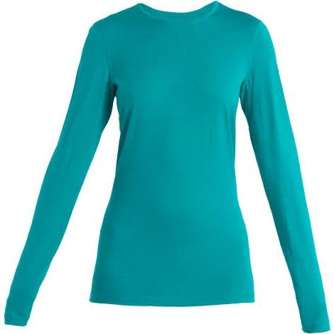 Icebreaker 200 Oasis Crewe Merino Long Sleeve Base Layer Green S Woman