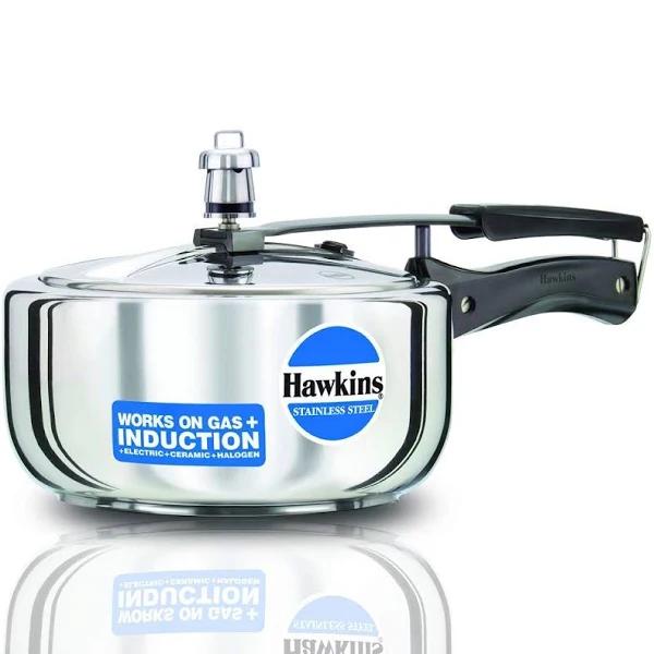 Hawkins Stainless Steel Induction Compatible Wide Pressure Cooker, 3 Litre Capacity, Silver