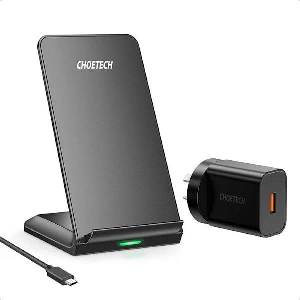 CHOETECH Wireless Charger Qi-Certified 10W Fast Charging Stand (with AC Adapter)