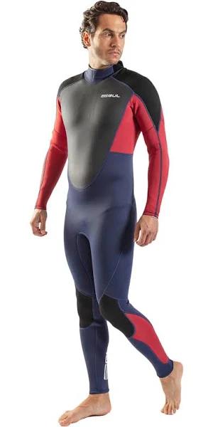 GUL Mens 2023 Response 3/2mm Back Zip Wetsuit - Red / Navy