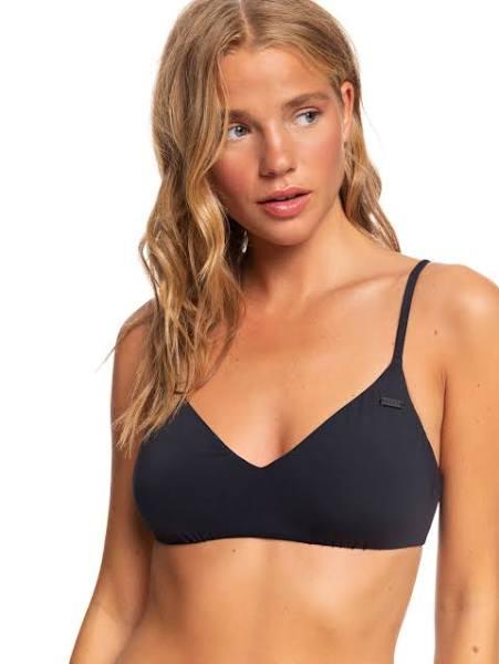 Roxy Beach Classics Athletic Triangle Bikini Top in Black L