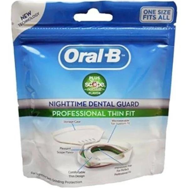 Oral-B Nighttime Dental Guard, Less Than 3-Minutes For Custom Teeth Grinding Protection with Scope Mint Flavor, Standard