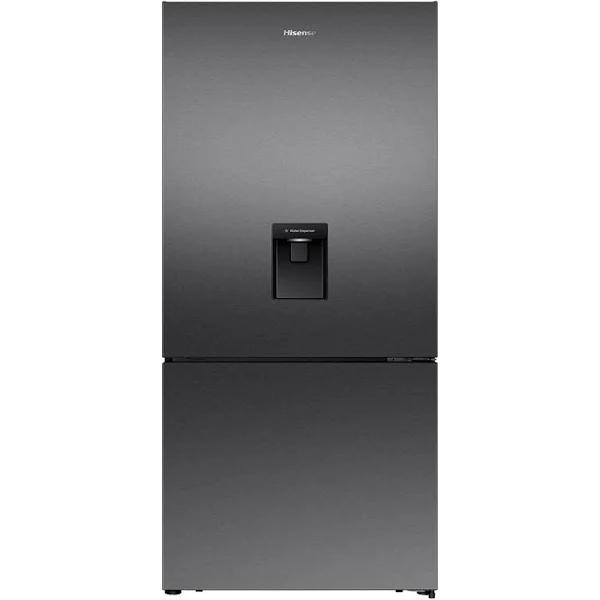 Hisense 500L PureFlat Bottom Mount Refrigerator With Non-Plumbed Water Dispenser Dark Stainless Steel HRBM500TBW