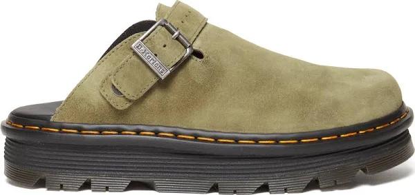 Dr. Martens Green Zebzag Slingback Platform Mules