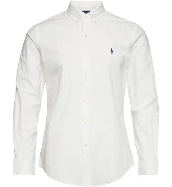 Polo Ralph Lauren Slim Fit Stretch Poplin Shirt in White XS