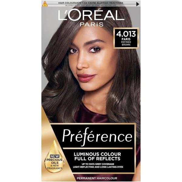 L'oreal Paris Preference Hair Dye, Long Lasting, Luminous Permanent Hair Colour, 4.013, Paris