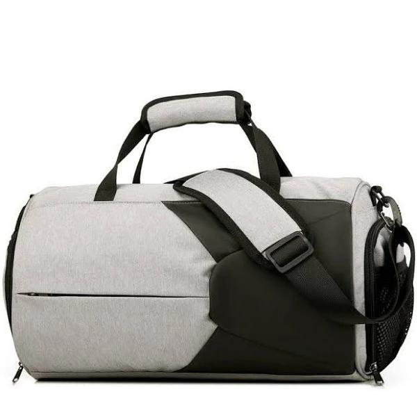 Gym Duffel Bags 30L Canvas Travel Bag Waterproof Fitness Shoes Compartment Shoe - Grey