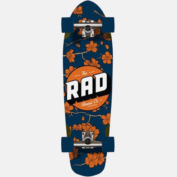 Rad Complete Skateboard Cali Cruiser - Cherry Blossom Navy/Orange 9.125