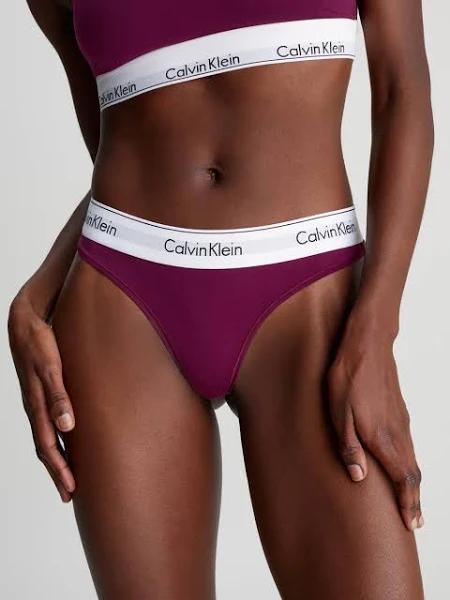 Calvin Klein Modern Cotton Thong in Purple Potion, Size M