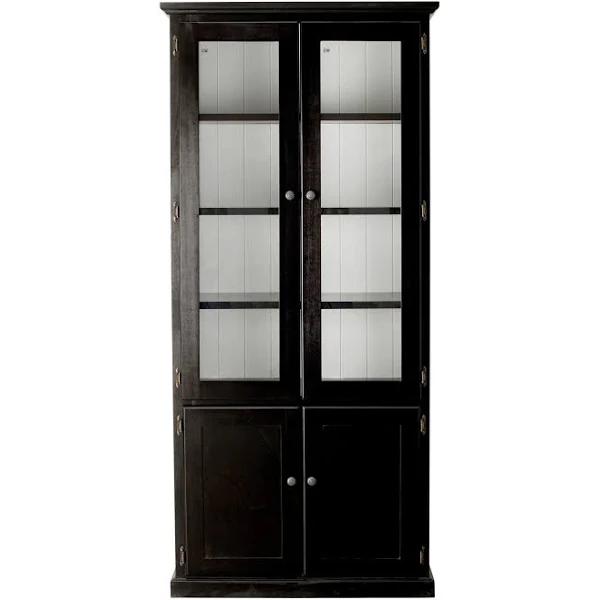 Armand 4 Door Display Cabinet 94.6 x 206cm Black | White | Storage Solutions | Early Settler Furniture