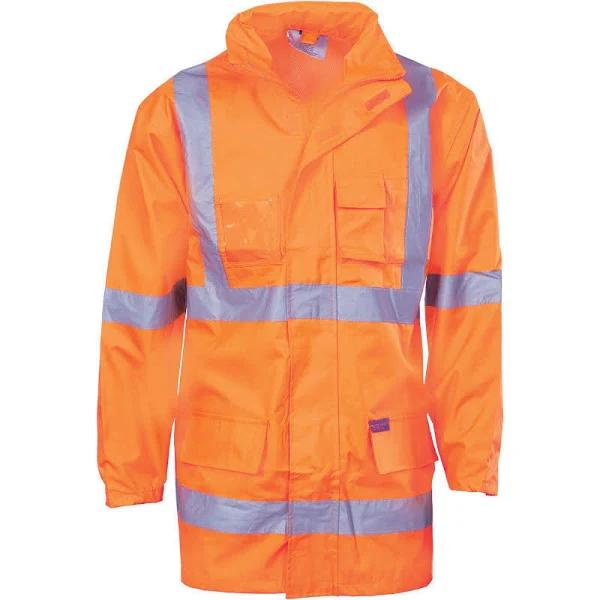 DNC HiVis x Back 6 in 1" Rain Jacket Biomotion Tape - Orange - L