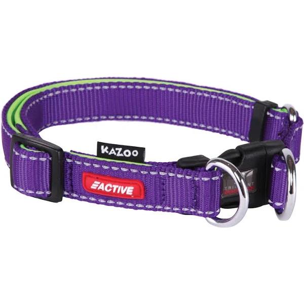 Kazoo Active DD Adjustable Nylon Collar Purple Lime Small