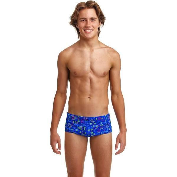 Funky Trunks Sidewinder Backed Up Swim Boxer Blue 28 Boy