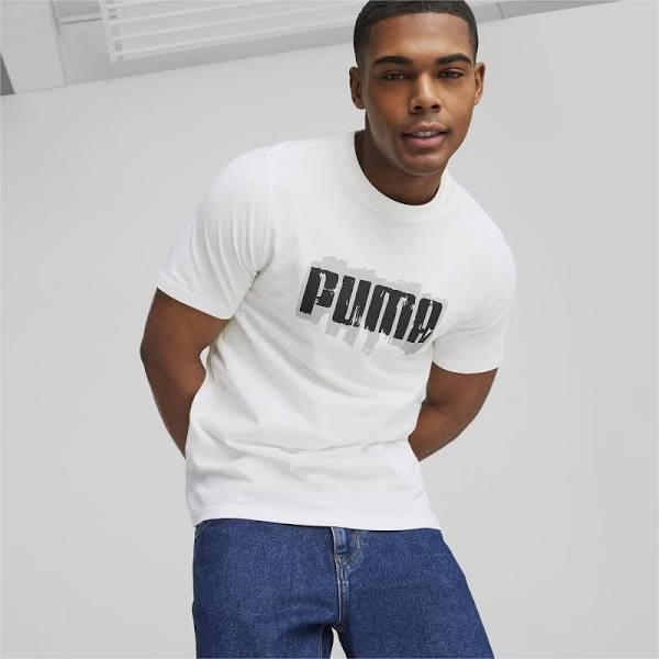 Graphics Wording T-Shirt Men in White, Size 2XL, Cotton/Polyester by Puma